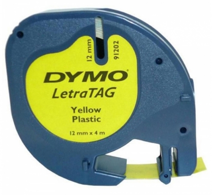 Banda Letratag plastic 12mm x 4m galben Dymo