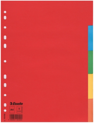 Separatoare din carton, A4, 5 taste, Esselte