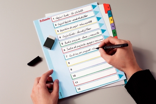 Index reinscriptibil, A4, numerotare 1-12, Esselte