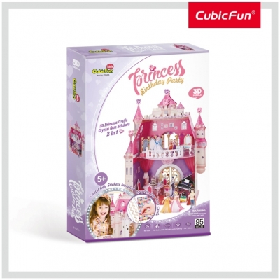 Puzzle 3D + Stickere Aniversarea Printesei 95 Piese Cubicfun