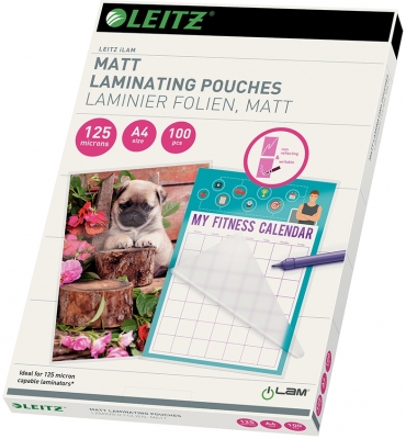 Folie UDT Quality, pentru laminare la cald, mata, A4, 125 microni, 100 buc/set, Leitz