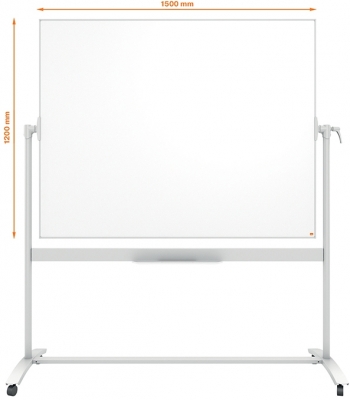 Tabla mobila Classic, otel emailat, 150x120 cm, magnetica, include marker si tavita, alb NOBO