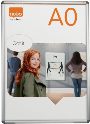Rama pentru perete, aluminiu, cu clip, A0, gri NOBO