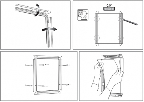 Rama pentru perete, aluminiu, cu clip, 70x100 cm, gri NOBO