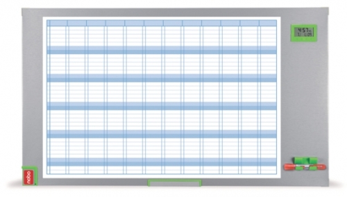 Organizator Performance Plus, anual, magnetic, 104x60 cm, kit de planificare inclus, albastru NOBO