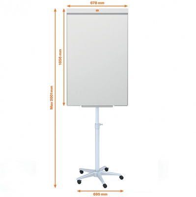 Flipchart mobil Impression Pro, otel lacuit, magnetic, include marker si tavita, alb NOBO