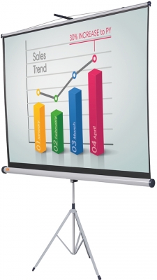 Ecran de proiectie, cu trepied, format 4:3, 200x151.3 cm, suprafata alb mat, home theater, cinema, office NOBO