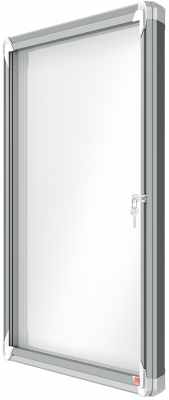 Avizier Premium Plus, interior, otel emailat, 6x A4, cu usa si cheie, magnetic, alb NOBO