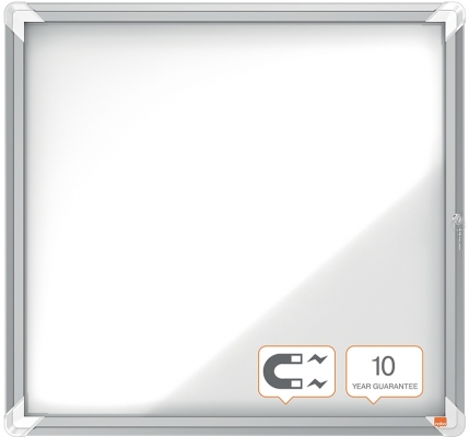 Avizier Premium Plus, interior, otel emailat, 6x A4, cu usa si cheie, magnetic, alb NOBO