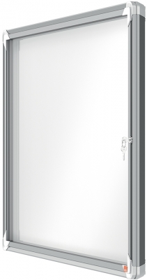 Avizier Premium Plus, interior, otel emailat, 8x A4, cu usa si cheie, magnetic, alb NOBO