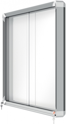 Avizier Premium Plus, interior, otel emailat, 8x A4, geam glisant si cheie, magnetic, alb NOBO 