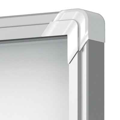 Avizier Premium Plus, interior, otel emailat, 8x A4, geam glisant si cheie, magnetic, alb NOBO 