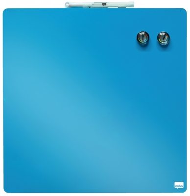 Tabla patrata, plastic, 36x36 cm, magnetica, include marker si magneti, albastru NOBO