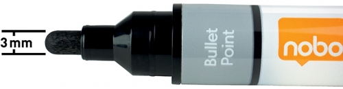 Marker pentru table si flipcharturi din sticla, varf rotund 3 mm, standard, 4 buc/cutie, diverse culori NOBO