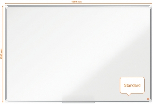 Tabla Premium Plus, otel emailat, 150x100 cm, magnetica, include marker si tavita, alb NOBO