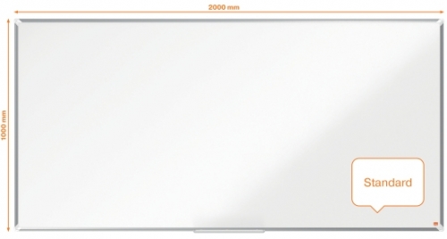 Tabla Premium Plus, otel emailat, 200x100 cm, magnetica, include marker si tavita, alb NOBO