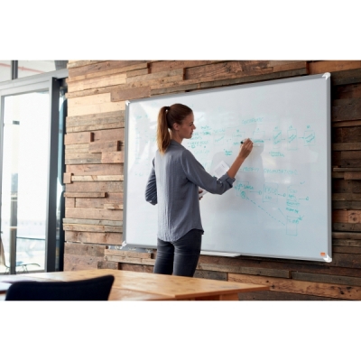 Tabla Premium Plus, otel emailat, 240x120 cm, magnetica, include marker si tavita, alb NOBO