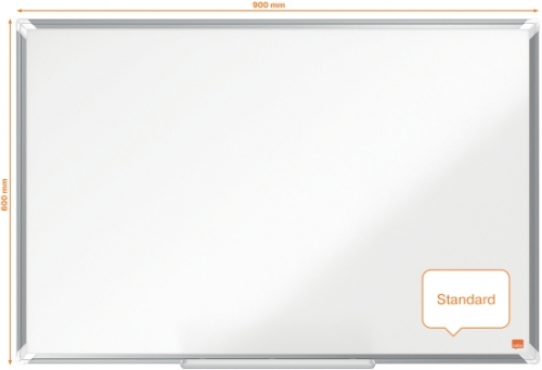 Tabla Premium Plus, otel lacuit, 90x60 cm, magnetica, include marker si tavita, alb NOBO