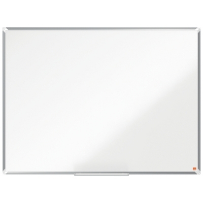 Tabla Premium Plus, otel lacuit, 120x90 cm, magnetica, include marker si tavita, alb NOBO