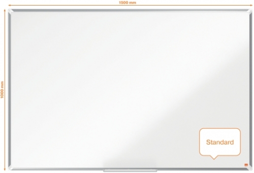 Tabla Premium Plus, otel lacuit, 150x100 cm, magnetica, include marker si tavita, alb NOBO