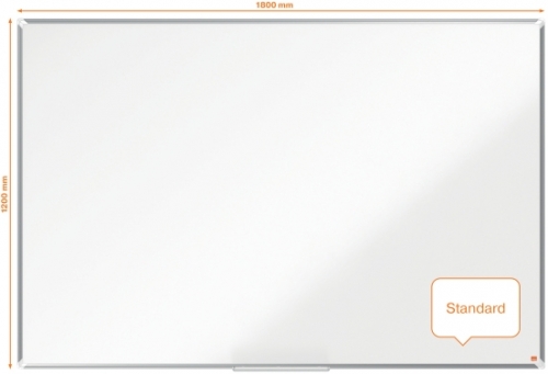 Tabla Premium Plus, otel lacuit, 180x120 cm, magnetica, include marker si tavita, alb NOBO