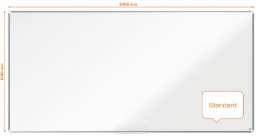 Tabla Premium Plus, otel lacuit, 240x120 cm, magnetica, include marker si tavita, alb NOBO