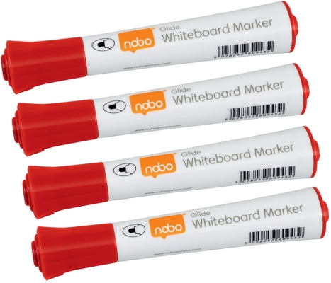 Marker pentru table si flipcharturi, varf rotund 3 mm, standard, 10 buc/cutie, rosu NOBO
