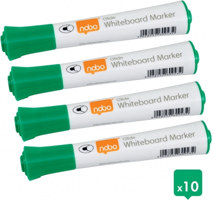 Marker pentru table si flipcharturi, varf rotund 3 mm, standard, 10 buc/cutie, verde NOBO