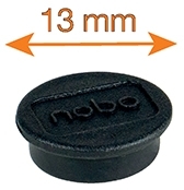 Magneti pentru table, diametru 13 mm, sustin 1 coala, 10 buc/set, negru NOBO