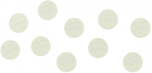 Magneti pentru table, diametru 24 mm, sustin 4 coli, 10 buc/set, alb NOBO
