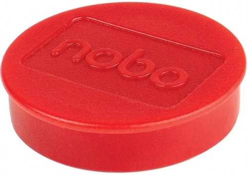 Magneti pentru table, diametru 38 mm, sustin 20 coli, 10 buc/set, rosu NOBO