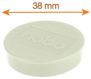 Magneti pentru table, diametru 38 mm, sustin 20 coli, 10 buc/set, alb NOBO