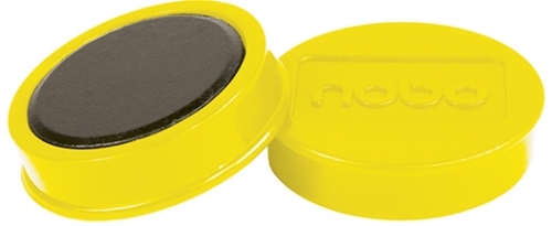 Magneti pentru table, diametru 38 mm, sustin 20 coli, 10 buc/set, galben NOBO