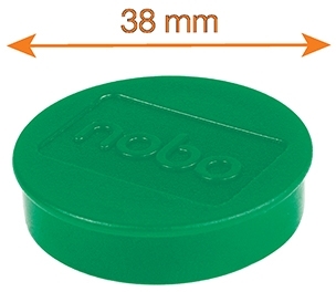 Magneti pentru table, diametru 38 mm, sustin 20 coli, 10 buc/set, verde NOBO