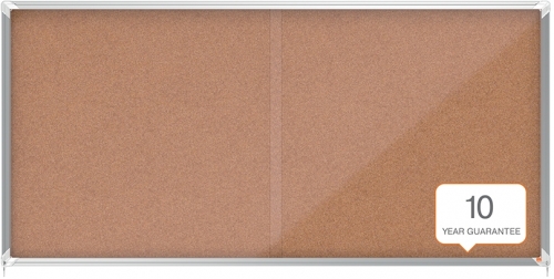 Avizier Premium Plus, interior, pluta, 27X A4, geam glisant si cheie, natur NOBO
