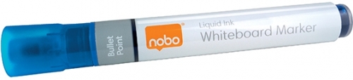 Marker pentru table si flipcharturi, cerneala lichida, varf rotund 3 mm, standard, 10 buc/cutie, albastru NOBO