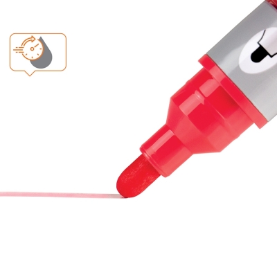 Marker pentru table si flipcharturi, cerneala lichida, varf rotund 3 mm, standard, 10 buc/cutie, rosu NOBO