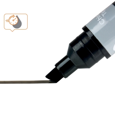 Marker pentru table si flipcharturi, cerneala lichida, varf tip dalta 5-12 mm, standard, 10 buc/cutie, negru NOBO