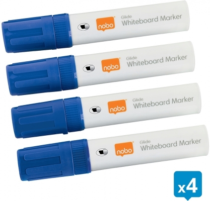 Marker pentru table si flipcharturi, varf tip dalta 5-12 mm, Jumbo, 4 buc/cutie, albastru NOBO