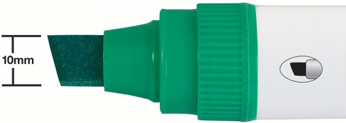 Marker pentru table si flipcharturi, varf tip dalta 5-12 mm, Jumbo, 4 buc/cutie, verde NOBO