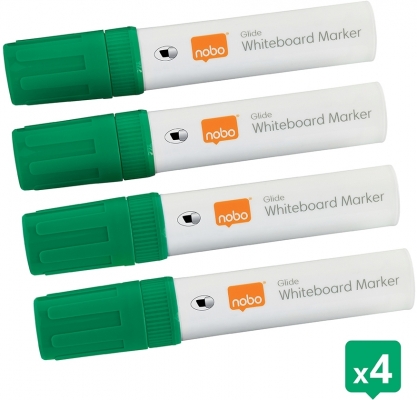 Marker pentru table si flipcharturi, varf tip dalta 5-12 mm, Jumbo, 4 buc/cutie, verde NOBO