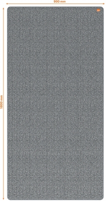 Tabla mobila Move & Meet, 180x90 cm, cu doua fete, material textil si magnetica, rama gri, alb-gri NOBO