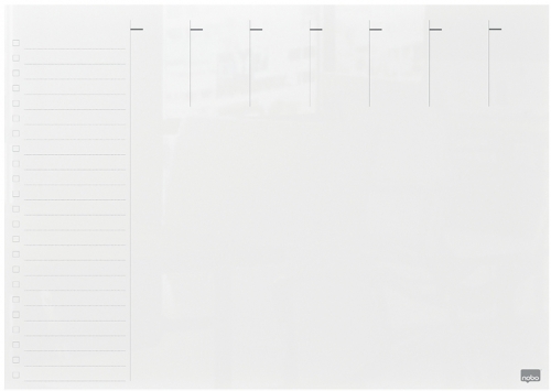 Organizator Impression Pro, saptamanal, sticla, pentru birou, 43x56 cm, marker inclus, alb NOBO