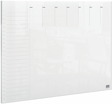 Organizator, saptamanal, acrylic, pentru birou sau perete,  A4, marker inclus, transparent NOBO