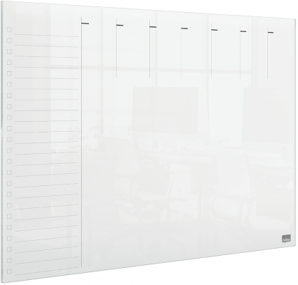 Organizator, saptamanal, acrylic, pentru birou sau perete,  A3, marker inclus, transparent NOBO
