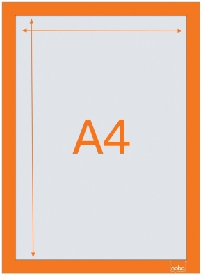 Rama auto-adeziva Nobo, magnetica, A4, 2 buc/set, portocaliu
