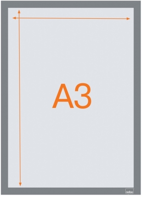 Rama auto-adeziva NOBO, magnetica, A3, 2 buc/set, negru
