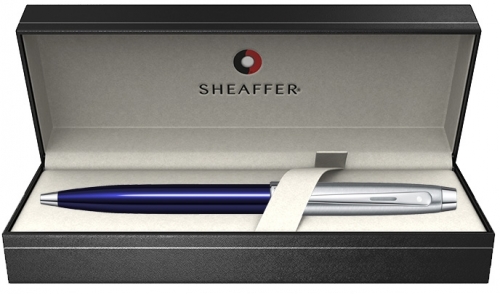 Pix Translucent Blue Brushed Chrome NT 100 Sheaffer