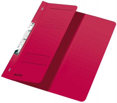 Dosar carton color, pentru incopciat, coperta 1/2 rosu 50 buc/set Leitz
