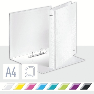 Caiet mecanic  WOW, carton laminat, partial reciclat, certificare FSC, A4, mecanism 2DR, inel 25 mm, Leitz